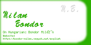 milan bondor business card